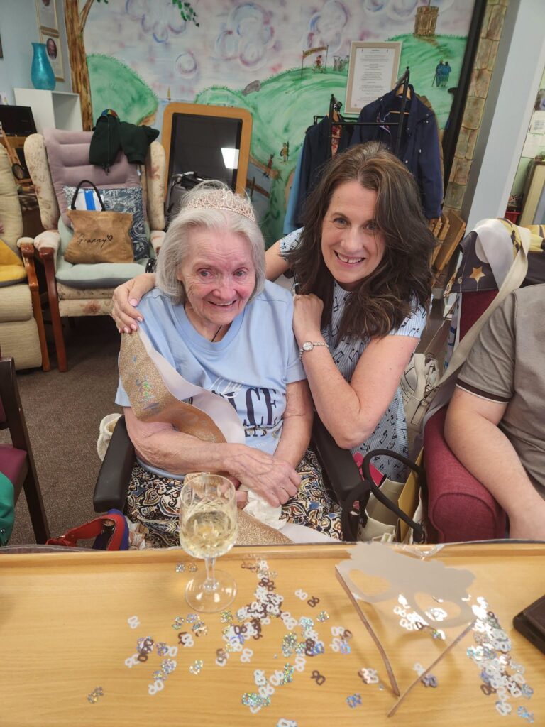 Two Harlawhill members enjoying time together at the Day Centre